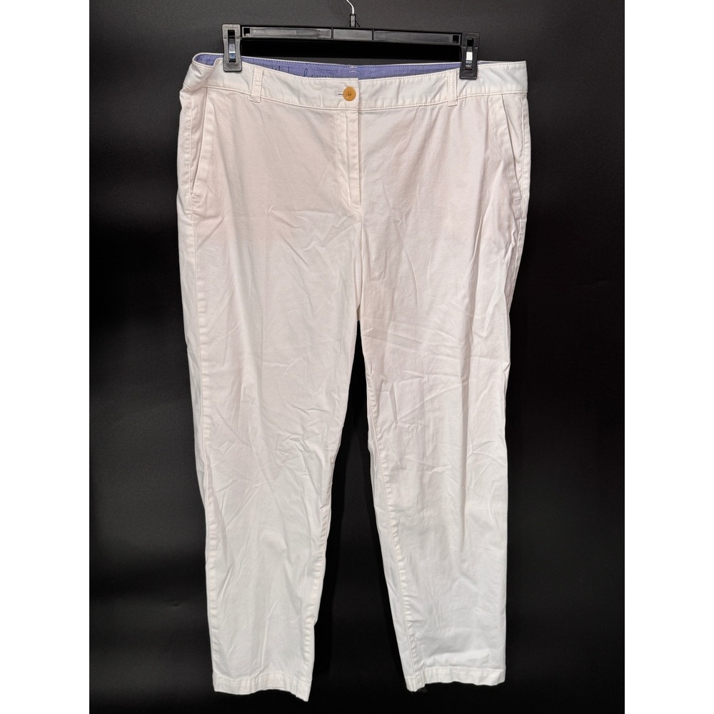 Talbots Pants Women 16 White EUC The Weekend Chino Straight Leg Casual